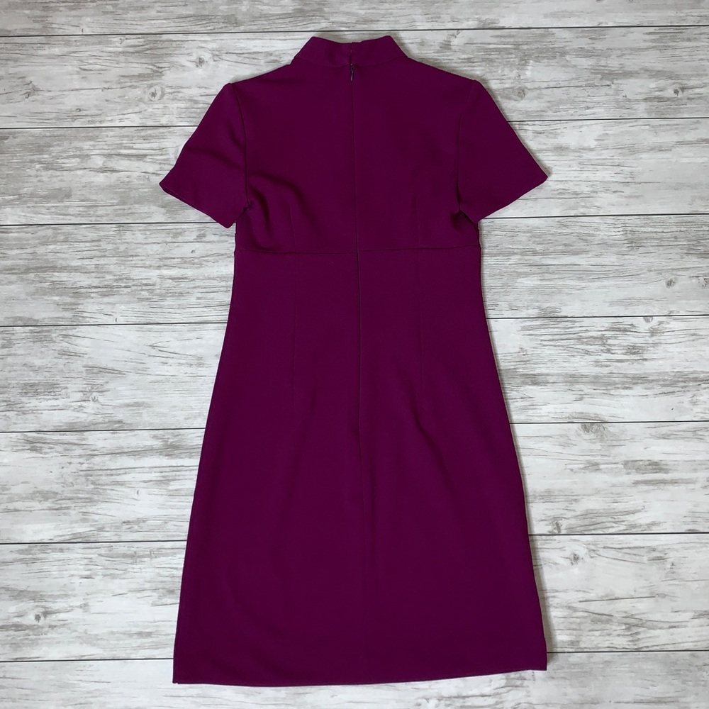 Trina Turk Purple Short Sleeve Keyhole Dress 2 - Picture 4 of 4